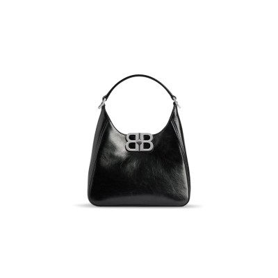 BALENCIAGA WOMEN'S BB SOFT HOBO BAG SMALL IN BLACK 8019282AAIY1000 (20.5*20*6.8cm)